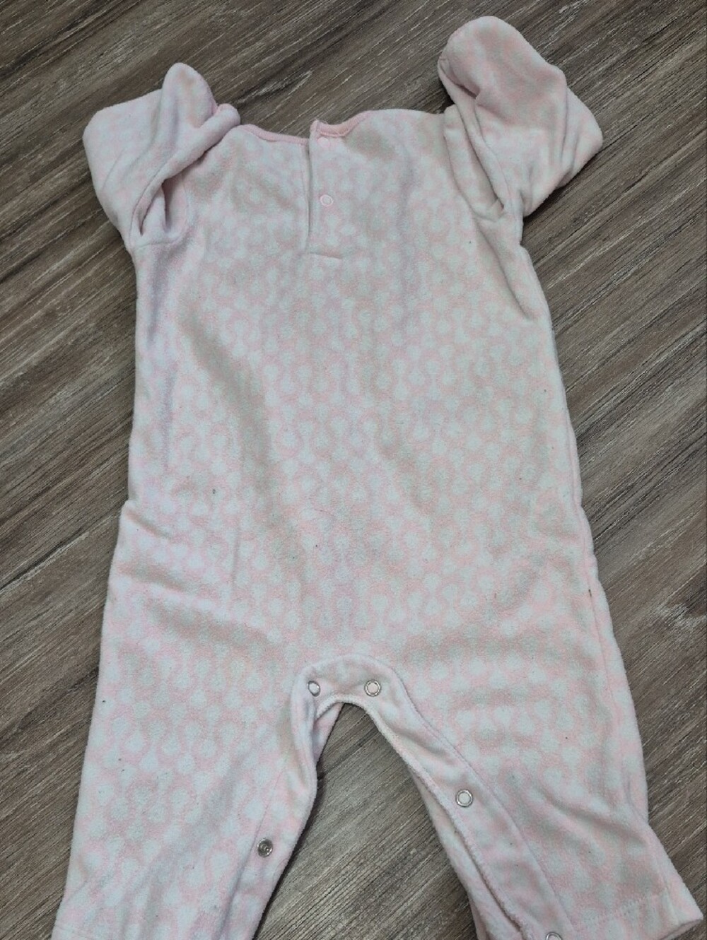 child of mine Pink Fleece One-Piece with Gray Elephant Applique - Picture 4 of 4